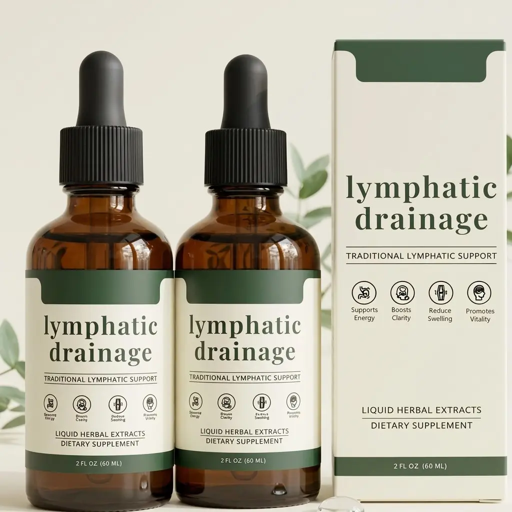 Lymphatic Drainage Support Liposomal Drops - 23-In-1 Organic Liver Antioxidant Dietary Supplement with Burdock Root, Echinacea, Cleavers Herb, Dandelion for Fast Absorption, 2fl.oz Herbal Wellness Aid
