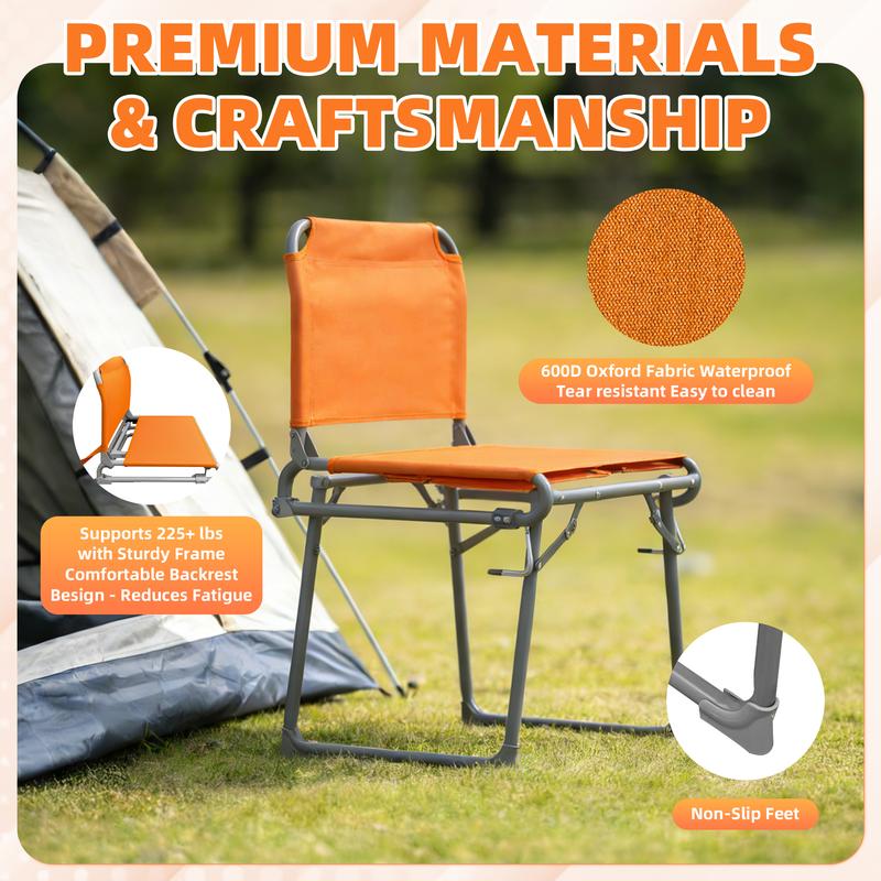 Game-Day Essential Foldable Waterproof Stadium Seat Heavy-Duty Portable Sports Chair with 600D Oxford Fabric & Ergonomic Curved Backrest