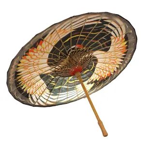 [Crane Dance Yuntian] Intangible Cultural Heritage Handmade Traditional Oil-Paper Umbrella Ancient Wind Umbrella Tung Oil Jiangnan Umbrella with Hairpin Props