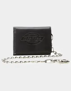 DICKIES  Mens Trifold Chain Wallet, Black