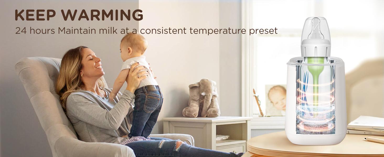 Bear Baby Bottle Warmer, Milk Warmer Breastmilk Bag Formula Fast Warming for New Born Baby Bottles, 6 Oz with Time Temp Control Automatic Shut Off at Home Use