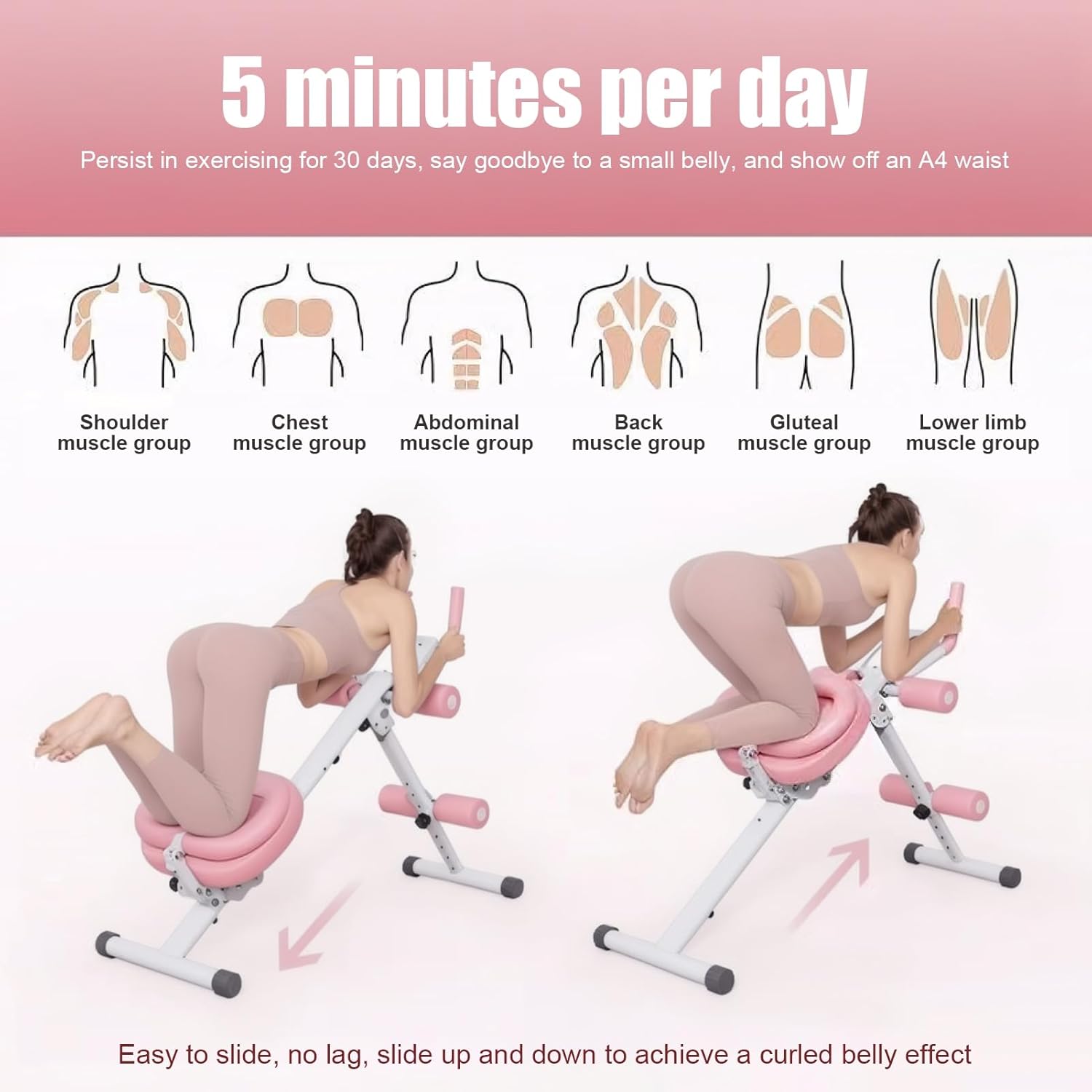 Home Fitness Equipment Abdominal Trainer Adjustable Foldable Core Training Machine for Versatile Abdominal Exercises Ideal for Fitness Enthusiasts