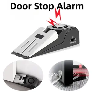 Home Security Door Stopper Alarm - Easy to Install No Tools Needed, 3 Sensitivity Modes, 120DB Loud Anti-Theft Alarm, Stainless Steel Pressure-Resistant, Instant Alarm When Pushed