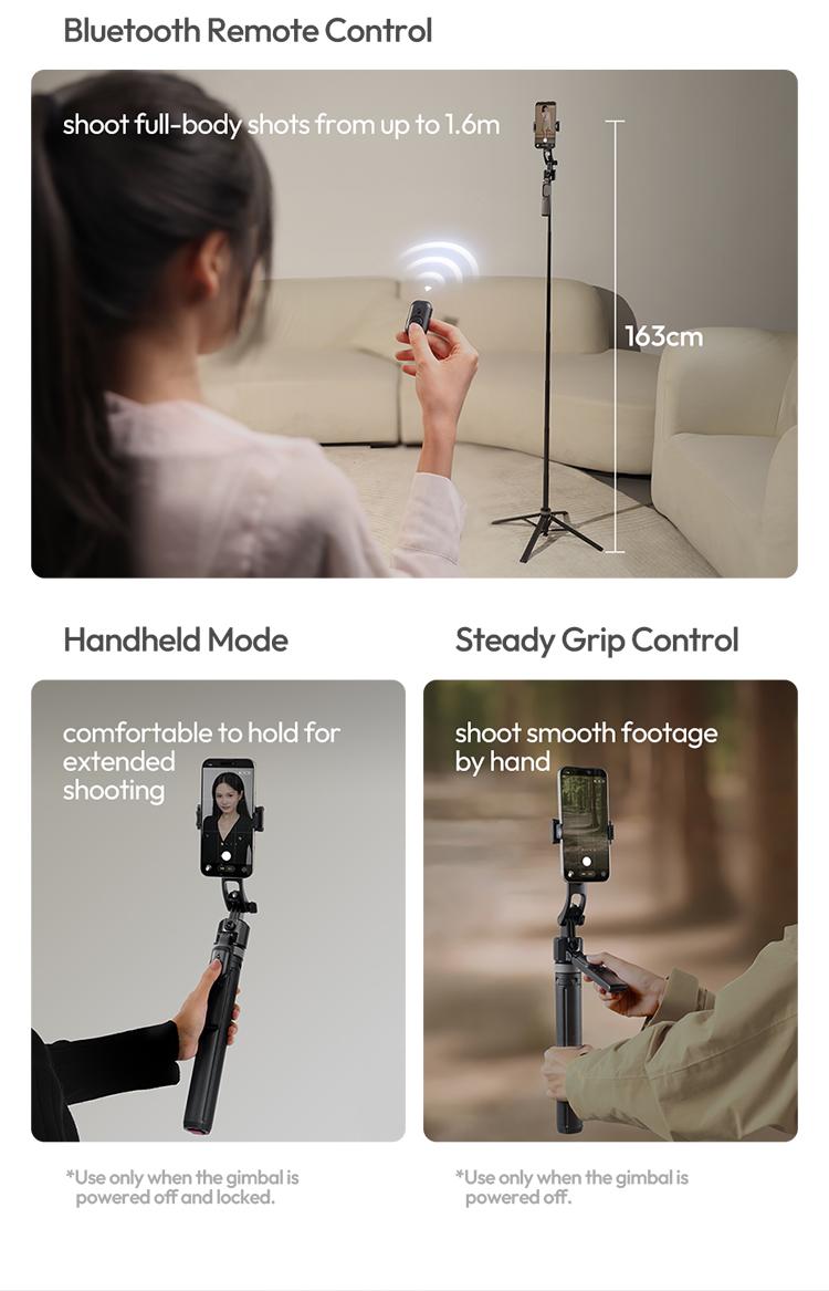 ULANZI TT23 64" Auto Face Tracking Tripod for iPhone/Android with Remote 360° Rotating Selfie Stick Follows Your Movement Facial Recognition Tripod for iPhone 17/16/15/14/13/Android/Camera/GoPro