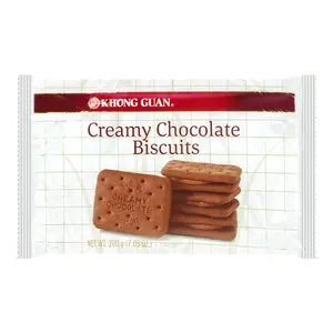 Khong Guan Singapore Chocolate Cream Sandwich Biscuits 200g - Classic Snack for Tea Time & Parties