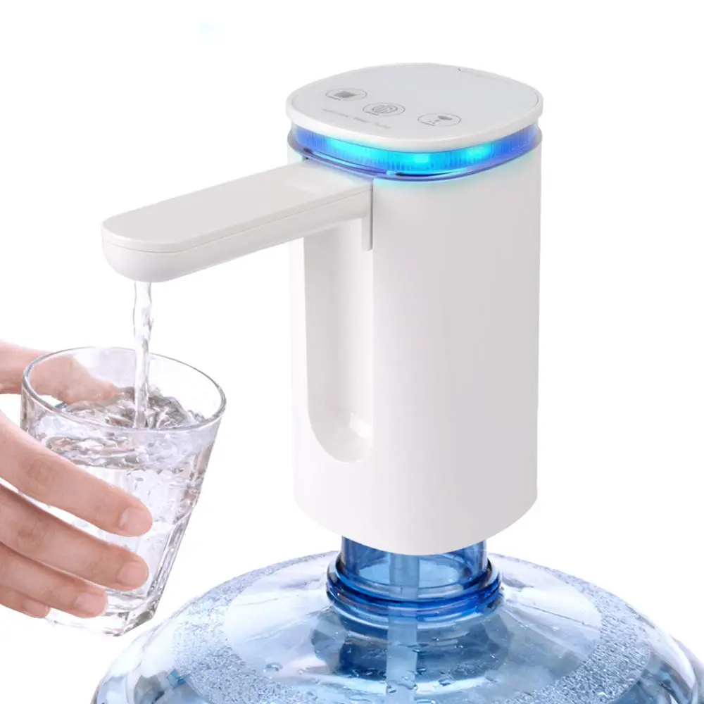 USB Rechargeable Type-C Water Dispenser - 0.3kg Compact ABS Cordless Electric Beverage Dispenser, Auto Spout, Folding Spout for Easier Cleanup, Blue LED Display for Key Settings, 5 Timed Modes, Child Lock, Compact Body for Small Spaces, Home & Camping Use