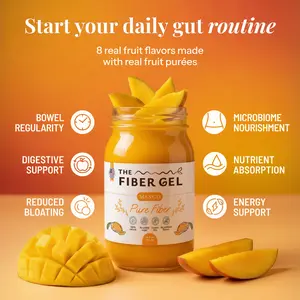 The Fiber Gel Mango: Smooth & Spoonable Plant-Based Prebiotic Fiber Gel (Psyllium Husk + Inulin), All Natural&No Sugar Added | Made in USA