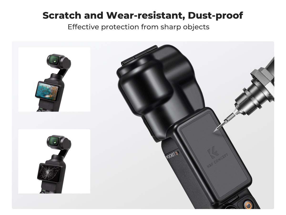 K&F Concept Protective Cover Case for DJI Osmo Pocket 3, Gimbal Screen Protector Lens Guard, Plastic Case Pocket 3 Accessories