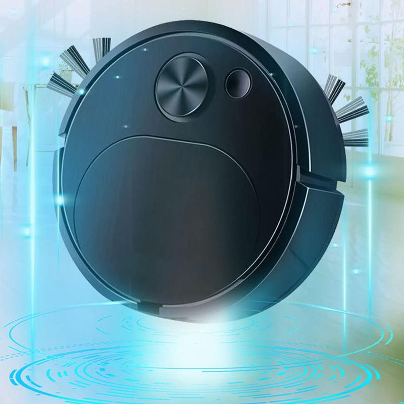 Black New Home Charging Vacuum Cleaner Mini Cleaning Machine Automatic Dust Collector 16.5cm Diameter 4W Power
