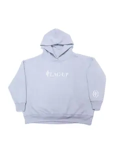 FLAG-UP Women's Oversized Hoodie - Grey, Athletic Hoodie For Flag Football