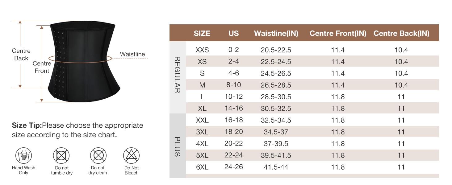 FeelinGirl Waist Trainer for Women Latex Waist Cincher Corset LatexPlus Size Shapewear 3 Hooks Cincher Garment Compression tummycontrol Womenswear Underwear Springtok