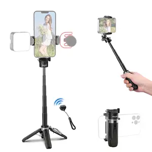 NEEWER P15 Foldable Selfie Stick Tripod with Bluetooth Remote – Extendable 3-in-1 Phone Stand for Vlog, Travel & Group Photos