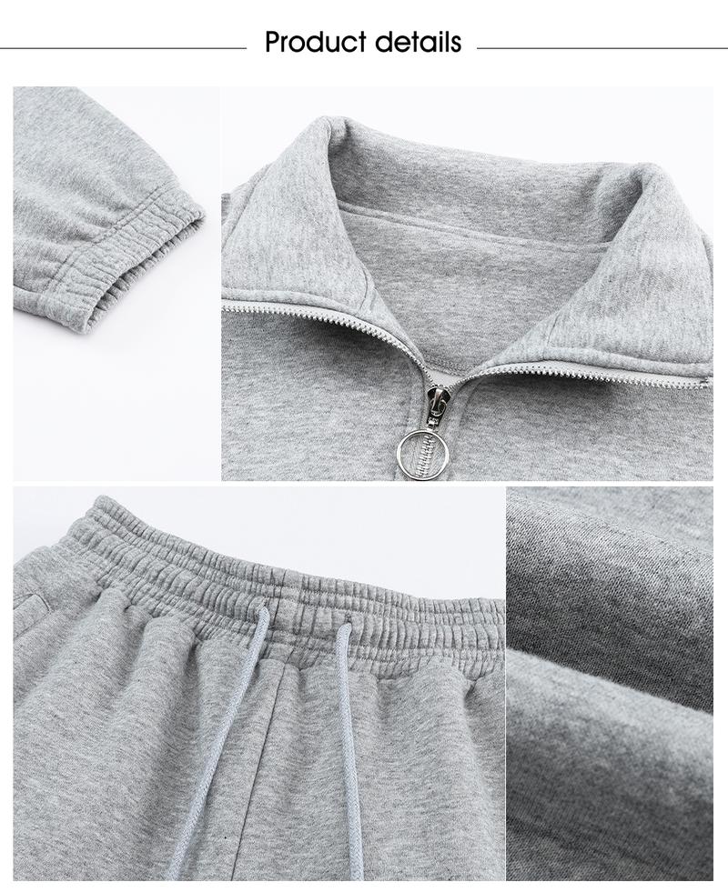 Aleumdr Women 2 Piece Outfits Sweatsuit Lounge Set Half Zip Pullover with Jogger Airport Tracksuit Matching Pants Set  Casual Sportswear Athleisure Style