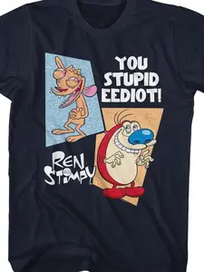 You Stupid Eediot Ren And Stimpy Network T-Shirt - Cartoon For the whole family and all ages.