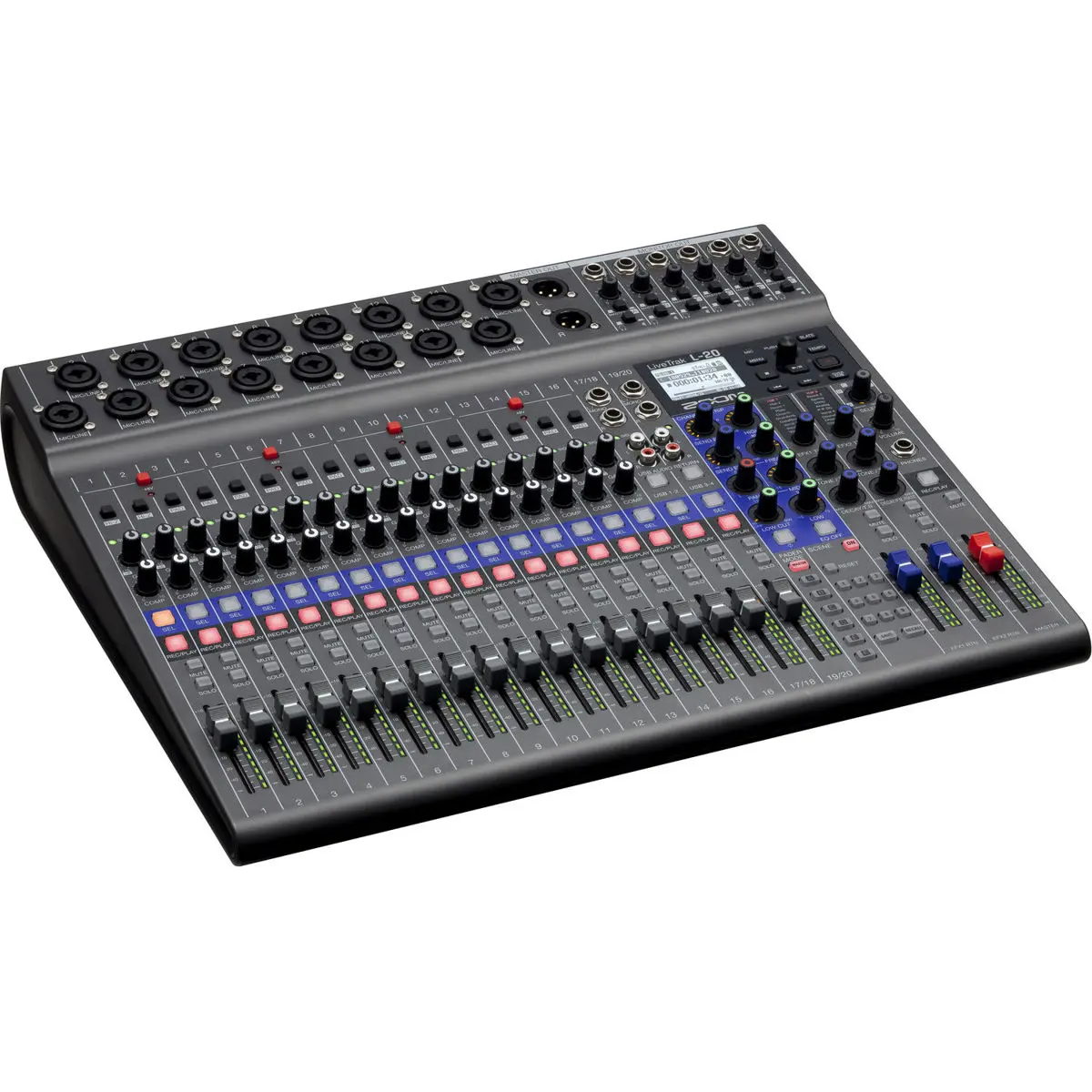 Zoom LiveTrak L-20 20-Channel Digital Mixer & Multitrack Recorder - 22-track rec., 24bit/96khz Recording, Wireless Bluetooth, USB Adapter, Mobile Stereo Audio, Streaming Capabilities, Class Compliant