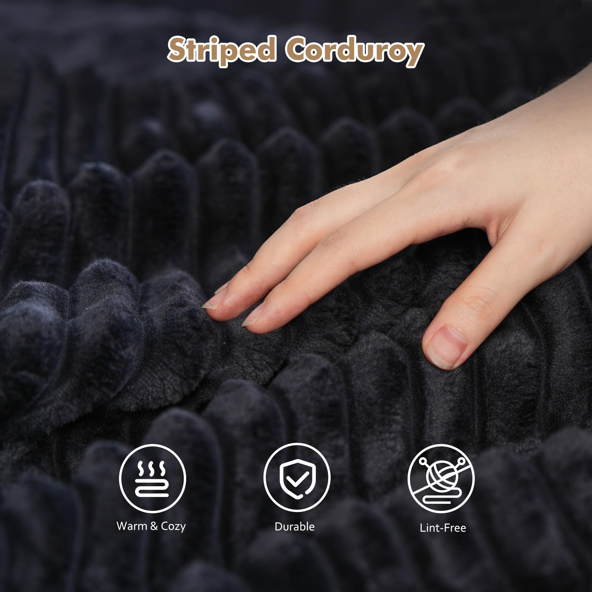 135" Cloud Sectional Couch for Living Room, Modular Floor Boneless Sofa with Plush Corduroy, No Assembly Required, Plush Corduroy Couches with Deep Seat Chaise Lounge