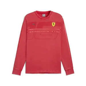PUMA Mens Scuderia Ferrari Race Desert Sun Las Vegas Crew Neck Long Sleeve  Casual - Red