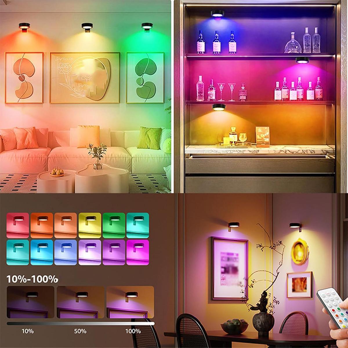 Picture Lights for Wall (3 Color Temps&12 RGB),Rechargeable Battery Operated Painting Light Magnetic Art Display Light with Remote, Puck Lights, Dimmable & Timer Art Lighting for Paintings Wireless,Gold, Gifts Ideas Picture Lights for Wall (3 Color Temps&12 RGB),Rechargeable Battery Operated Painting Light Magnetic Art Display Light with Remote, Puck Lights, Dimmable & Timer Art Lighting for Paintings Wireless,Gold, Gifts Ideas