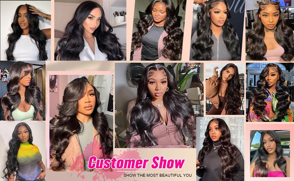 40Inch 13x4 Body Wave Lace Front Wigs Human Hair Pre Plucked 13x4 Frontal Wigs Human Hair HD Lace Body Wave Wig 100% Human Hair Wigs For Women 180% Density