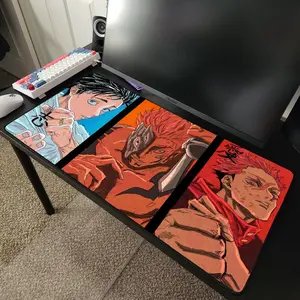 Yuta Sukuna Yuji Jujutsu Kaisen Anime Desk Mat Mousepad 31" x 15.5" Gaming Desk Mat Mouse Pad Accessories