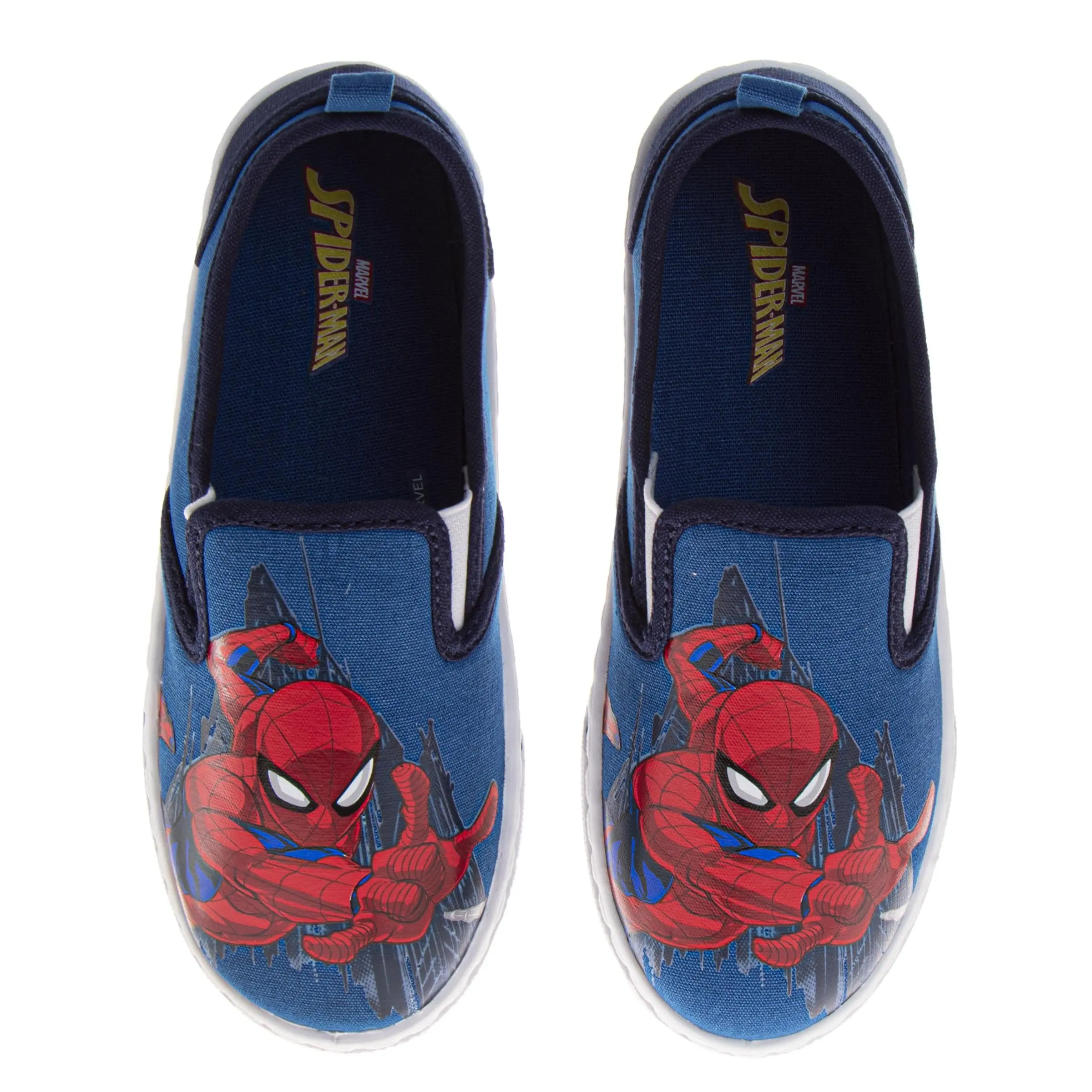 JOSMO KIDS Boys' Classic Spider-Man Slip-On Canvas Trainers - Breathable, Durable Footwear (Toddler, Little Kid)