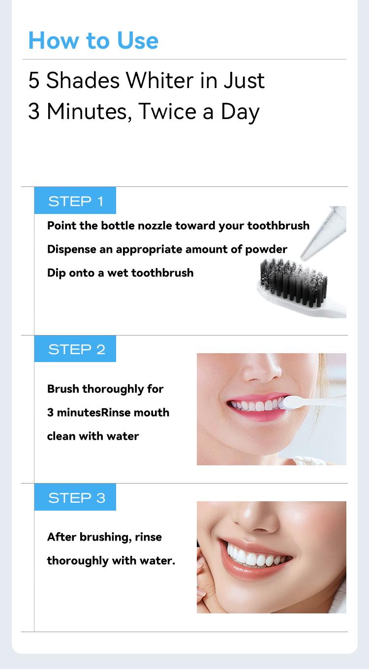 Luha Teeth Whitening Powder for Yellow Teeth Tea Coffee Stains Tartar Plaque 14 Days to 5 Shades Whiter Non Medical Oral Oral Oral