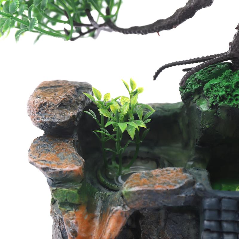 CNCEST Desktop Mini Waterfall Fountain Meditation Ornament Stress Relief W/ Light LED Decoration Landscape Relaxation Indoor Waterfall for home CNCEST Desktop Mini Waterfall Fountain Meditation Ornament Stress Relief W/ Light LED Decoration Landscape Relaxation Indoor Waterfall for home