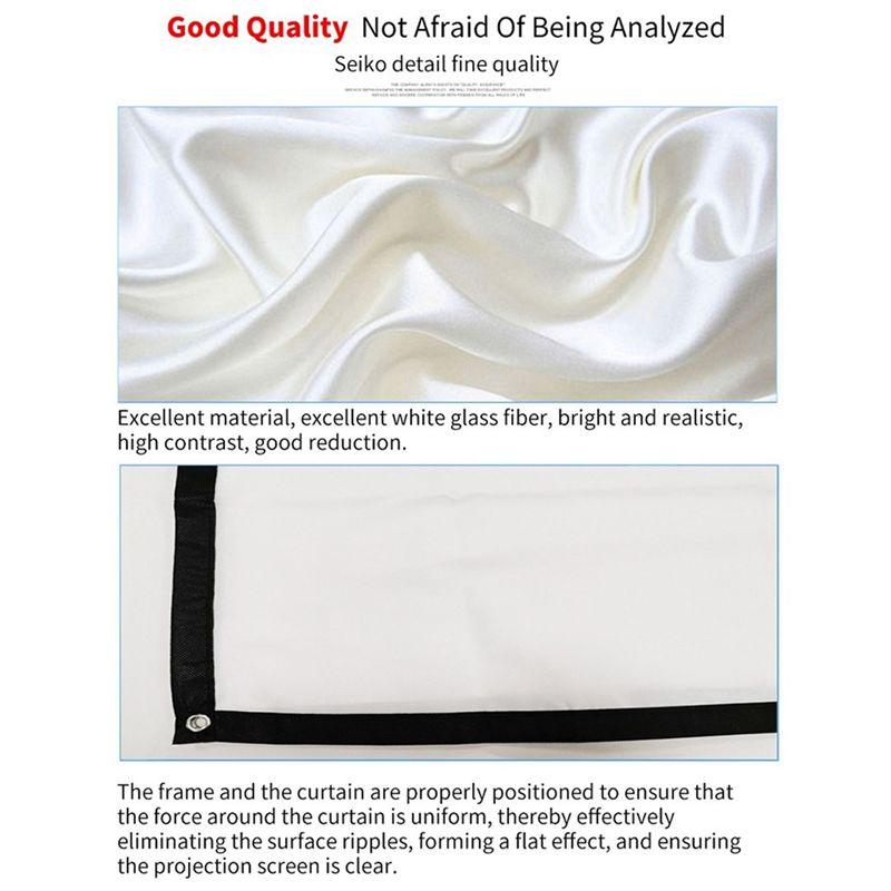 Portable Projector Screen for Home Theater Outdoor HD White Foldable Anti-Crease (72Inch)