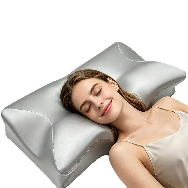 2-in-1 Ergonomic Butterfly Memory Foam Pillow—features a zoned, hollowed-out design for head support and lateral wings for arm support; includes a silky, breathable mesh cover with a removable zipper; suitable for side, back, and combination sleepers.