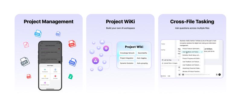 Mobvoi TicNote AI Voice Recorder 64GB Memory Note Recorder w/Case App Control 100+Languages Transcribe Summarize with AI Shadow Digital Audio Recorder for Phone Calls Lectures Meetings Interviews Magnetic Recording