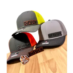 DeFuck Leather Patch SnapBack Trucker Hat hats