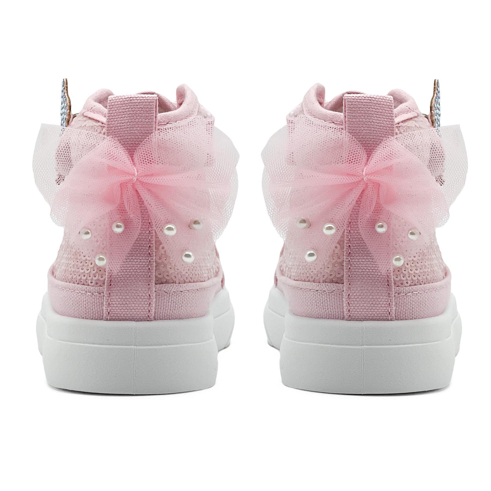 rosyclo Kids' High Top Canvas Casual Trainer Shoes, Trendy Sparkle Sequins Bow & Butterfly Design Sneakers for Toddler Boys & Girls, Sports Footwear for Running & Walking, Trendy High Top