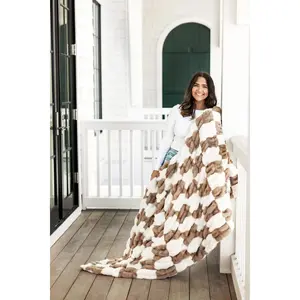 Hugs Check Hunter Brown Blanket