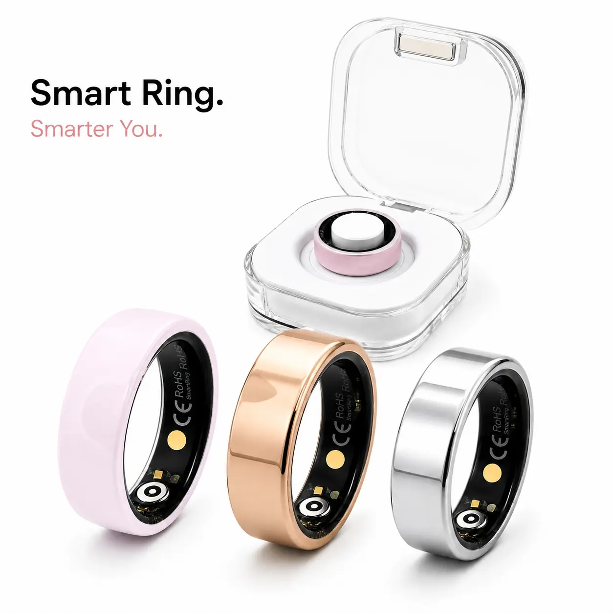 Smart Ring for Women/Men, IP68 Water-Resistant Wearable Tech Gadgets, 24/7 Sleep-Heart Rate-Blood Oxygen-Step Tracking Fitness Tracker, No Subscription, Android/iOS Compatible, Rechargeable Screen-Free Wearable