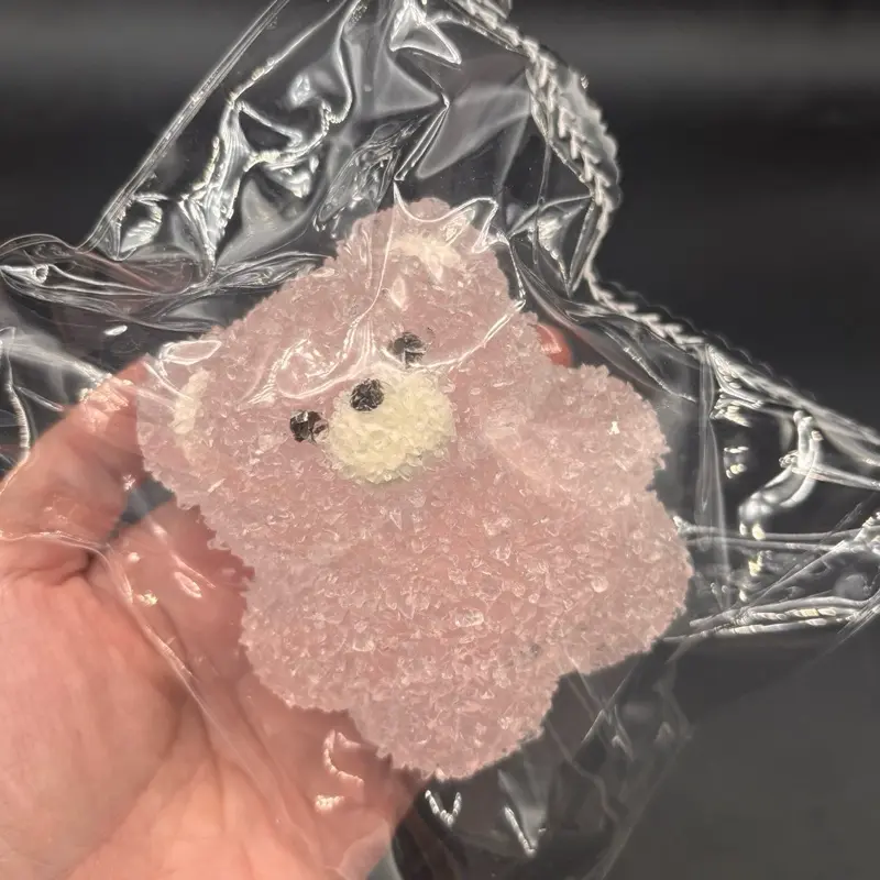 Crunchy sugar coated clear gummy bear taba squishy（Please Read Before Purchase: Decorative Sugar May Fall Off）