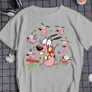 Courage the Cowardly Dog T-Shirt, Nostalgia 2D Print T-Shirt, Cartoon Network Shirt, Gifts for Cartoon Fans #Courage #theCowardlyDog #CartoonNetwork #NostalgiaCore #GraphicTee #StreetwearUS