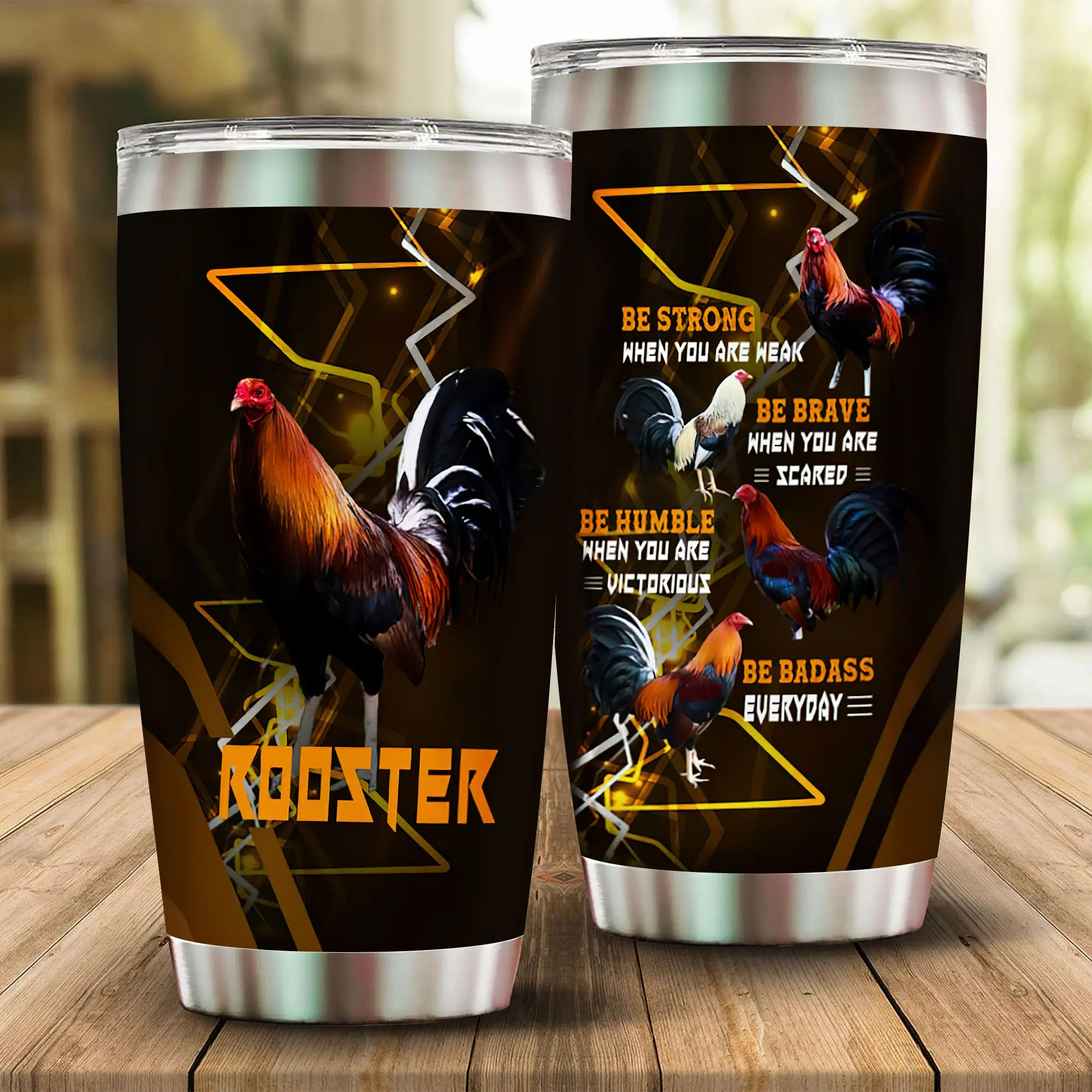 1pc 20oz Rooster Art Insulated Vacuum Flask Tumbler with Lid, Travel Coffee Cup, Unique Gift for Women, Ideal for Halloween, Birthday Occasions, Flasks