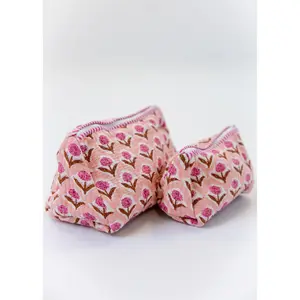 Block Printed Cosmetic Pouch