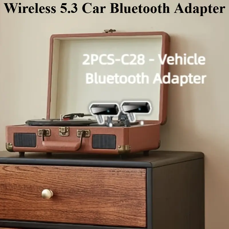 2-Pack Wireless 5.3 Car Wireless Adapter, 2-In-1 Wireless 5.3 Headphone/Car/Home Audio Transmitter Receiver, Supports USB Charging, Portable 3.5Mm Wireless Audio Receiver, Supports Hands-Free Calling And High-Quality Audio