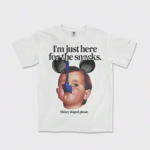 Funny Magic Kingdom Graphic Tee with "I'm Just Here For The Snacks" Cotton Unisex T-Shirt for Daily Campus Wear