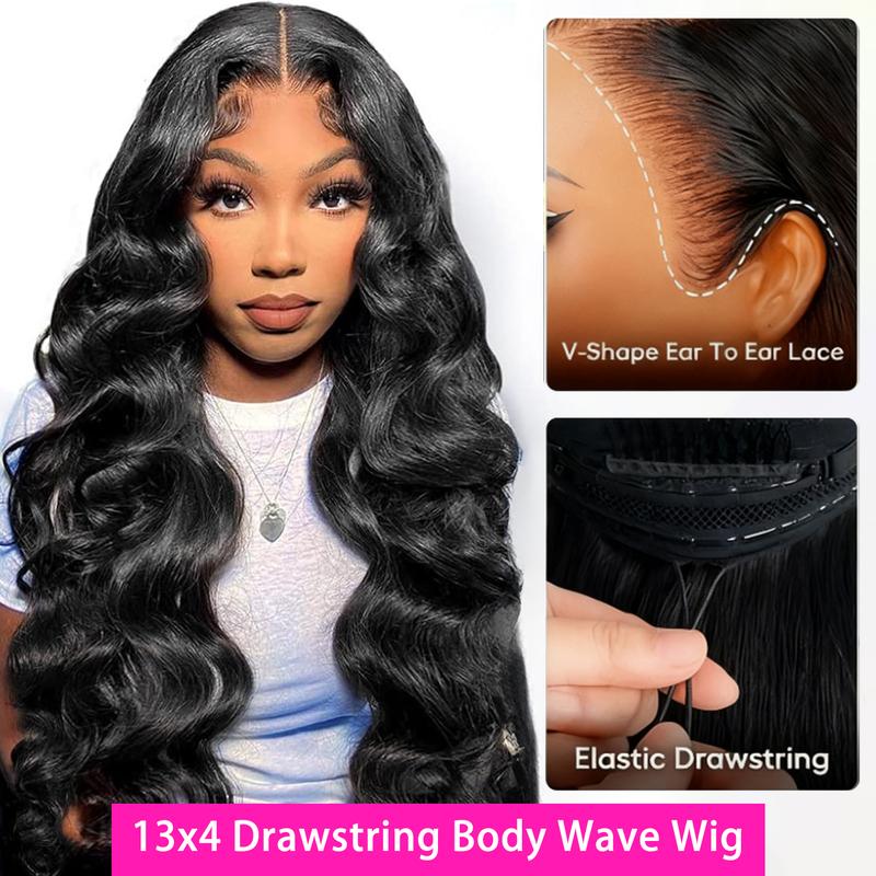 Bling Hair Glueless Wigs Human Hair Pre Plucked Pre Cut 7x5 Glueless 16-34 Inch Body Wave 13x4/6 Drawstring Human Hair 180% Put on And Go Glueless Wig For Black Women