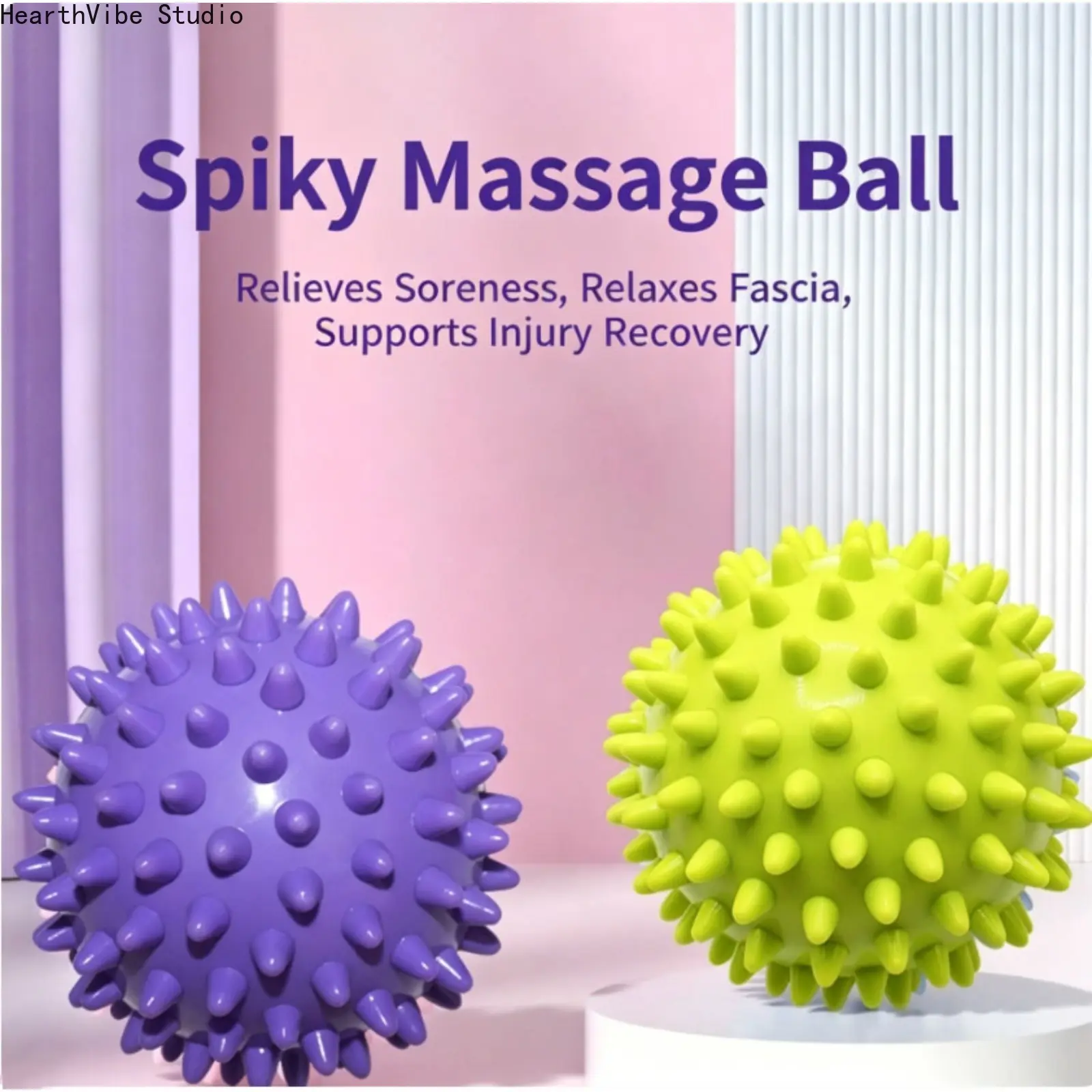 Ergonomic Hedgehog Spiky Matrix PVC Massage Ball - Portable Daily Body Care Deep Tissue Acupoint Tool for Foot, Back, Neck, Shoulder Trigger Point Therapy, Physical Therapy & Yoga, Unisex