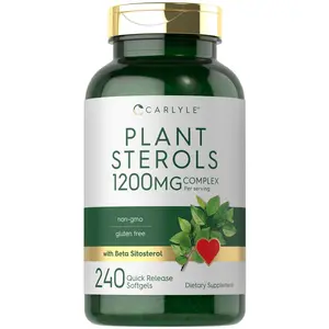 Carlyle Plant Sterols 1200 mg | 240 Ultra Potent Softgel Capsules | Non-GMO and Gluten Free Supplement | With Beta Sitosterol Carlyle Plant Sterols 1200 mg | 240 Ultra Potent Softgel Capsules | Non-GMO and Gluten Free Supplement | With Beta Sitosterol