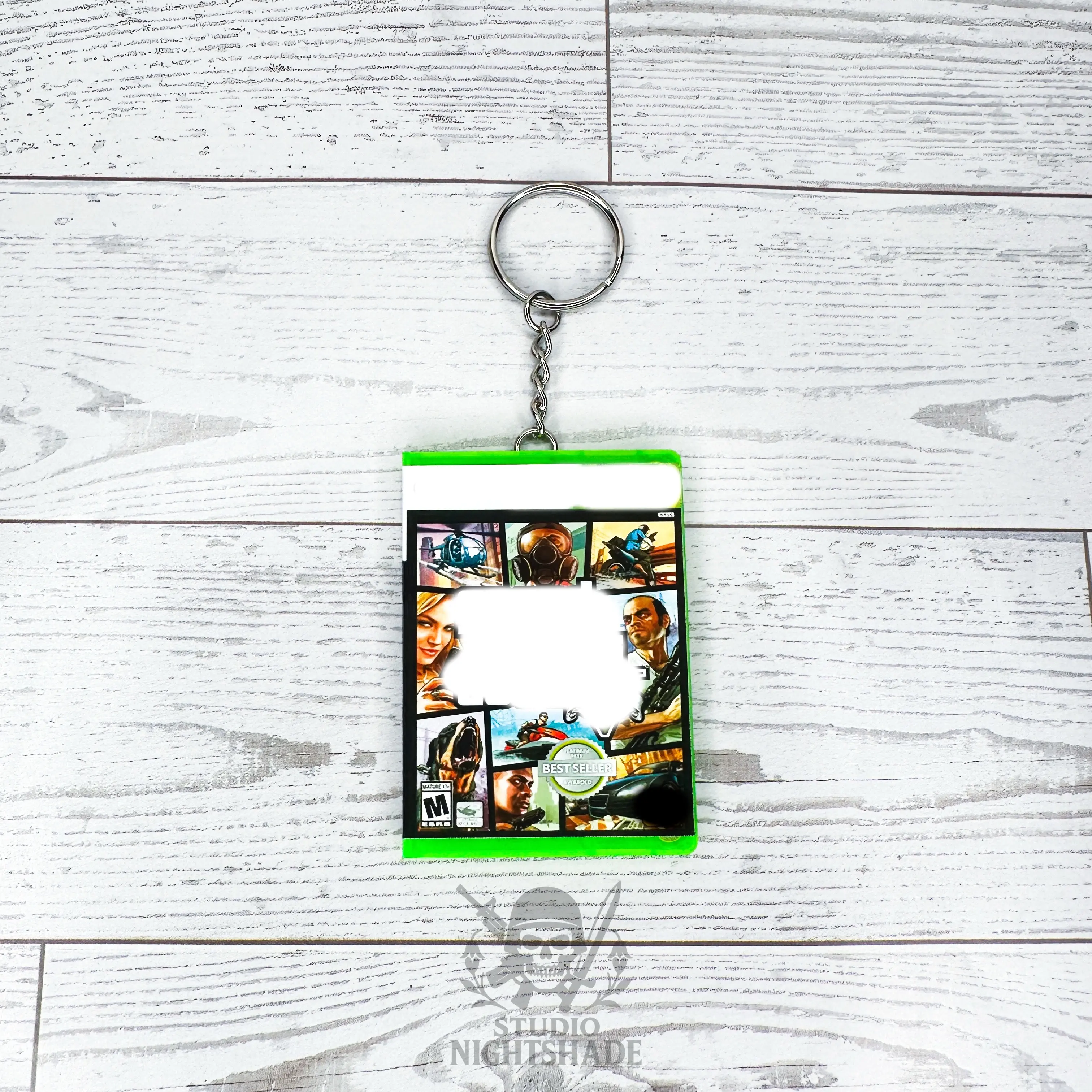 Mini Case Keychain Inspired by Retro Video Game GTA5 | Magnetic Opening Case with Mini Disc