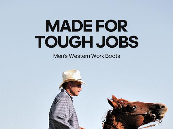 NORTIV 8 Steel Toe Boots for Men Waterproof Pull-on Wellington Work Boots