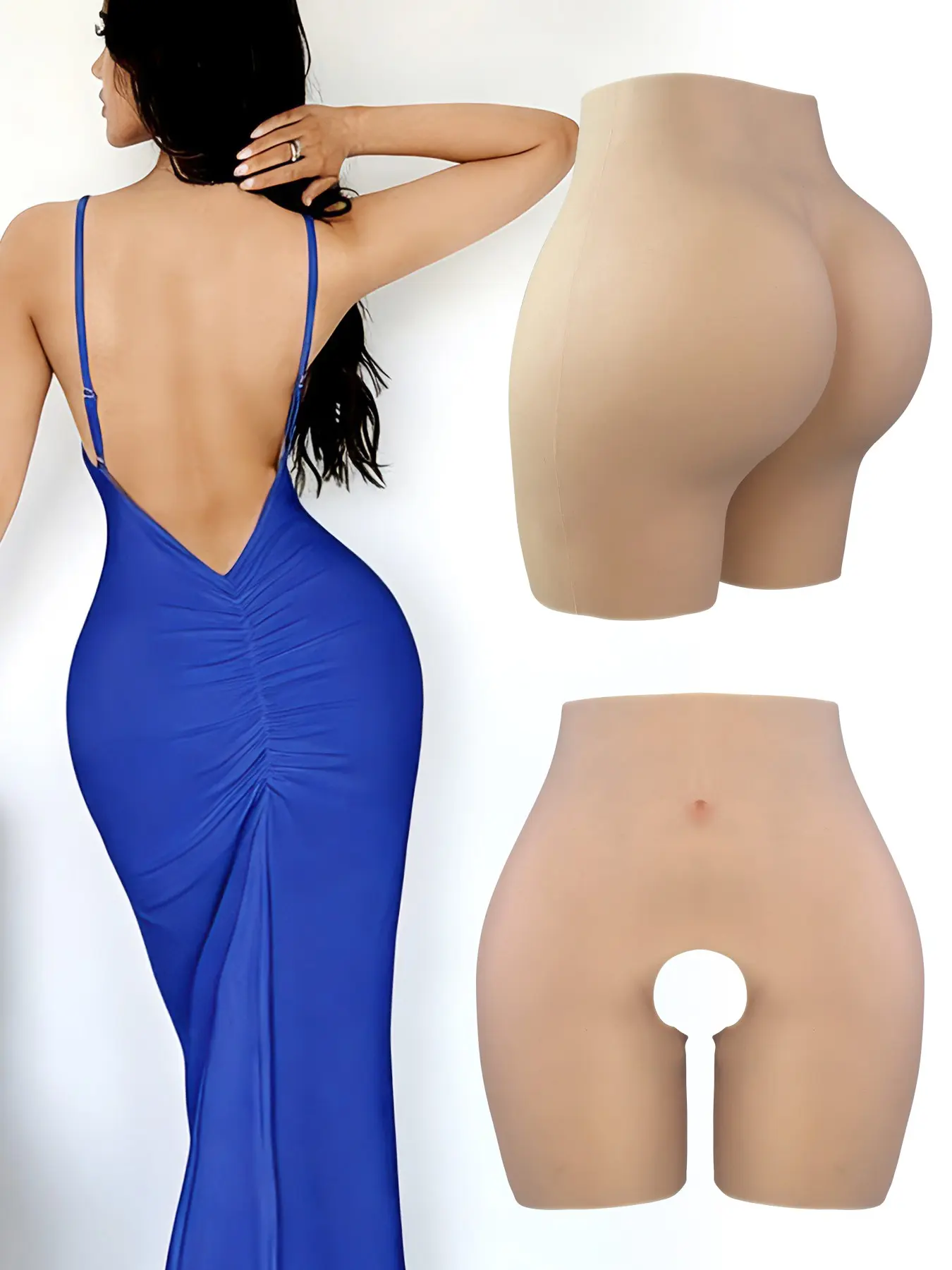 Women's Silicone Butt Shapewear With Butt Enhancer - Silicone Butt And Hips, Waist Range: 56cm-115cm/22.04"-45.27", Thickness: 0.35" (0.9cm), Suitable For Various Occasions, Body Shaping Underwear