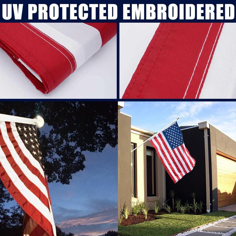 American Flag 3x5 Outdoor Heavy Duty Embroidered Stars Sewn Stripes Brass Grommets Waterproof US USA Flags