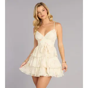 Soft Romance Floral Ruffle Mini Dress