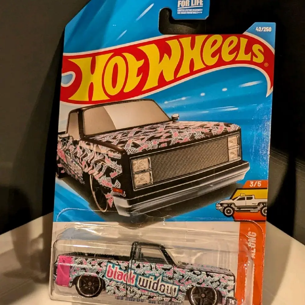 Hotwheels 1:64 scale 83' Chevy Silverado Black widow edition