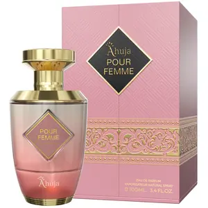 AHUJA Pour Femme Eau De Parfum 3.4oz – Luxurious Women’s Fragrance w/Notes of Floral Iris, Patchouli & Vanilla – Elegant, Long Lasting Perfume for Women